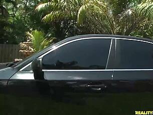 the blonde milf sucked the young cock in fishnets for big naturals fun