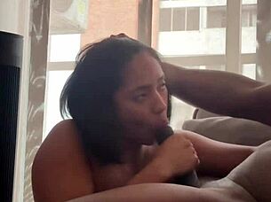 my huge cock slides tight into her little 18+ mouth