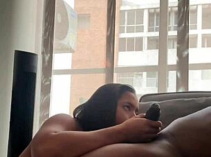 my huge cock slides tight into her little 18+ mouth