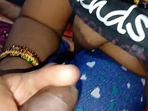 cum deep inside tight hairy pussy of cute indian teen best friend at night