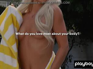 skinny blonde teen pornstar elsa jean undresses to show her small tits outdoors