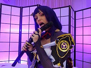 Raiden Shogun, stretch that wet pussy wide for my cock