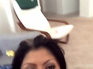 Mexican Gabby Quinteros craves endless cock with deepthroat and cum on tits.