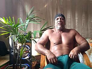 hey, watch brazilian pornstar kojac stroke his hairy monster cock solo