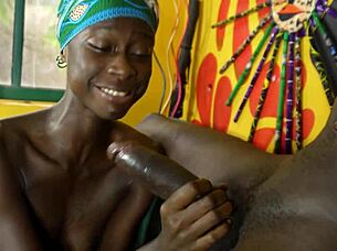 Skinny Sarah on casting couch takes massive black cock deep in her wet pussy