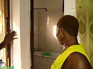 Horny milf with big ass pays stranger back with outdoor monster cock sex