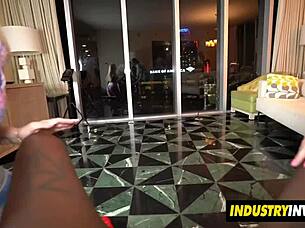 Whoa, check out these two curvy Latinas deepthroating and riding huge BBC in wild interracial group action at IndustryInvaders