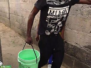 Horny milf with big ass pays stranger back with outdoor monster cock sex