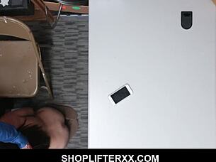 Oh Wow! Cute Teen Avi Love Gets Her Tight Ass Pounded by the Guard in the Back Office - What a Wild Shoplifting Punishment!