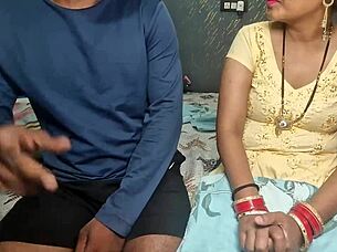 Indian mommy rides cowgirl for first creampie orgasm!