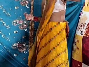 Bride's joyful outdoor peeing at ranch wedding