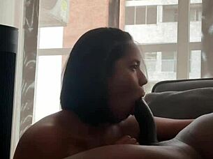 my huge cock slides tight into her little 18+ mouth