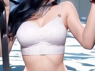 Jessy models lingerie and bikini in a sexy display