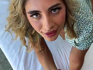 Intense Date with Curvy Big-Tit Blonde in Lingerie for Rough Blowjob and Ass Licking