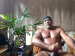 hey, watch brazilian pornstar kojac stroke his hairy monster cock solo
