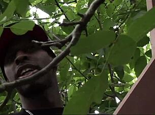 Sexy Girl Takes Intense Outdoor Threesome With Anal And Cum Swallowing Action