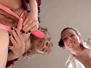 Get ready for sissy dress-up and spitroast action! Clara Dee delivers intense POV virtual sex with Elle Eros using strapon.