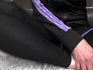 The jogging wife with healthy skin gets hooked on the unemployed neighbor's huge thrill