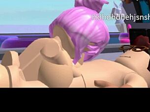 She casually sucked on that furry Roblox cock in a wild blowjob session.