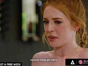 Two hot lesbian redheads get a sensual massage with wet pussy licking and face sitting.