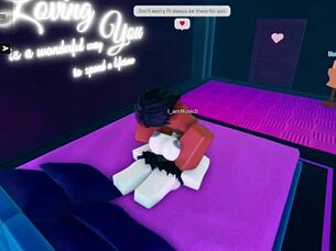 Horny slut contrasts her big ass with monster black cock in wild Roblox game fucking