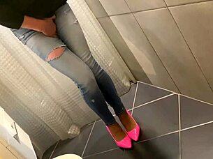 I Feel So Desperate Holding Pee In Jeans Until He Pees On My Ass Then I Give Blowjob