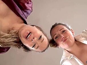 Get ready for sissy dress-up and spitroast action! Clara Dee delivers intense POV virtual sex with Elle Eros using strapon.