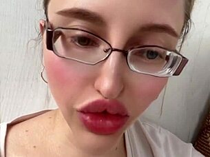 What does 1 40 mean for a blonde Russian with long hair, glasses, and lipstick?