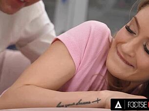 Hey gorgeous Tiffany Tatum, why use those hot feet for footjob on monster cock worshiper?