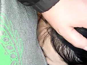 We sneak off to the woods for secret lesbian pussy licking