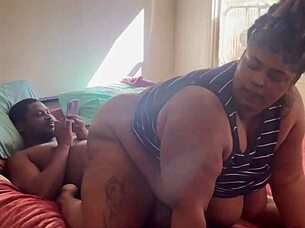 She enjoys riding his big black cock with big ass creampie action