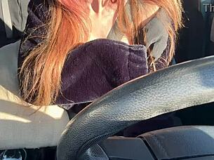 Italian Big Tits Milf Flashes Boobs In Car!