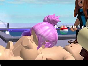 She casually sucked on that furry Roblox cock in a wild blowjob session.