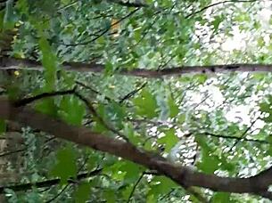 We sneak off to the woods for secret lesbian pussy licking