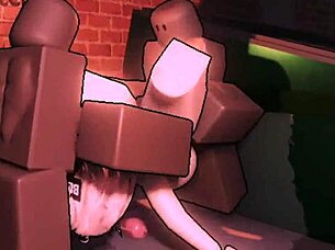 Bratty femboy teases before alley gangbang with monster bbc