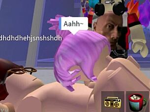 She casually sucked on that furry Roblox cock in a wild blowjob session.