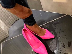 I Feel So Desperate Holding Pee In Jeans Until He Pees On My Ass Then I Give Blowjob