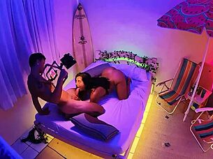 Argentinian puta on vacation FUCKS hard with muscular guy in wild session