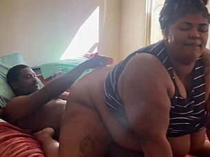 She enjoys riding his big black cock with big ass creampie action