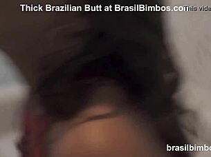 thick brazilian with tan lines and big tits gets her ass licked and fucked doggystyle in a passionate couple session