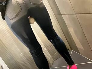 I Feel So Desperate Holding Pee In Jeans Until He Pees On My Ass Then I Give Blowjob