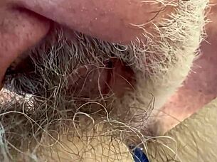 MISSIONARY FUCK leads to ultra CLOSE-UPS of fresh cum covered hairy pussy in bedroom