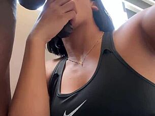 Amateur couple Nysdel tells how she ENJOYS BBC deep in her mouth