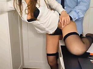 Secretary hangs out late at office