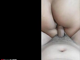 Thai brunette slut takes monster cock creampie in shaved ass