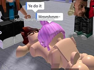 She casually sucked on that furry Roblox cock in a wild blowjob session.