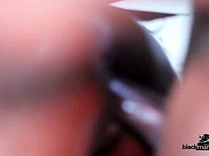 hey, check out this experienced woman showing a young one how to handle a muscular black guy's huge presence