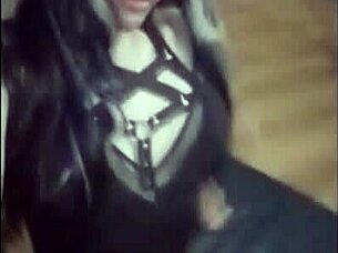 Argie tgirl shemale hints at wanking and cumshot fun in mirror selfie videos