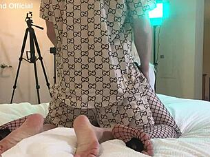 i can't resist fucking this sexy blonde tgirl rapper style bareback