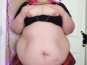 hairy bbw spreads plump pussy lips no panties needed